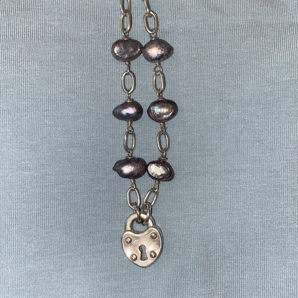 Sterling silver chain and pearl vintage necklace